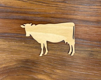 Cow | Unfinished Laser Cut Wood Shape - 1/8" Thick | Cow Cutout | Wood Cow | Wooden Cow | Wood Cutout Shapes | Wooden Cow Cutout