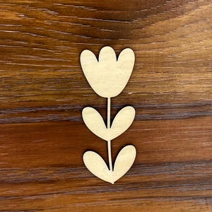 Spring Flower | Flower Cutout | Tulip Cutout | Craft Flower | Multiple Sizes | Laser cut unfinished wood | Wood Cutout Shape | Wooden Flower