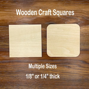 Unfinished Wooden Squares Laser Cut Wood Blanks for Crafts | DIY Shape Cutouts