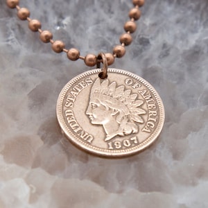 Indian Penny Necklace | Indian Necklace | Indian Head Penny | Coin Necklace | American Indian Coin | Indian Coins | Penny Neklace