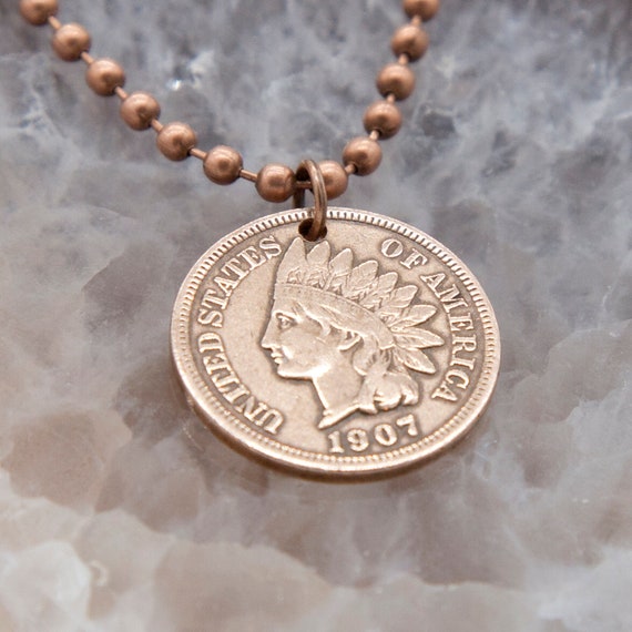 Indian Penny Necklace Indian Necklace Indian Head Penny Coin