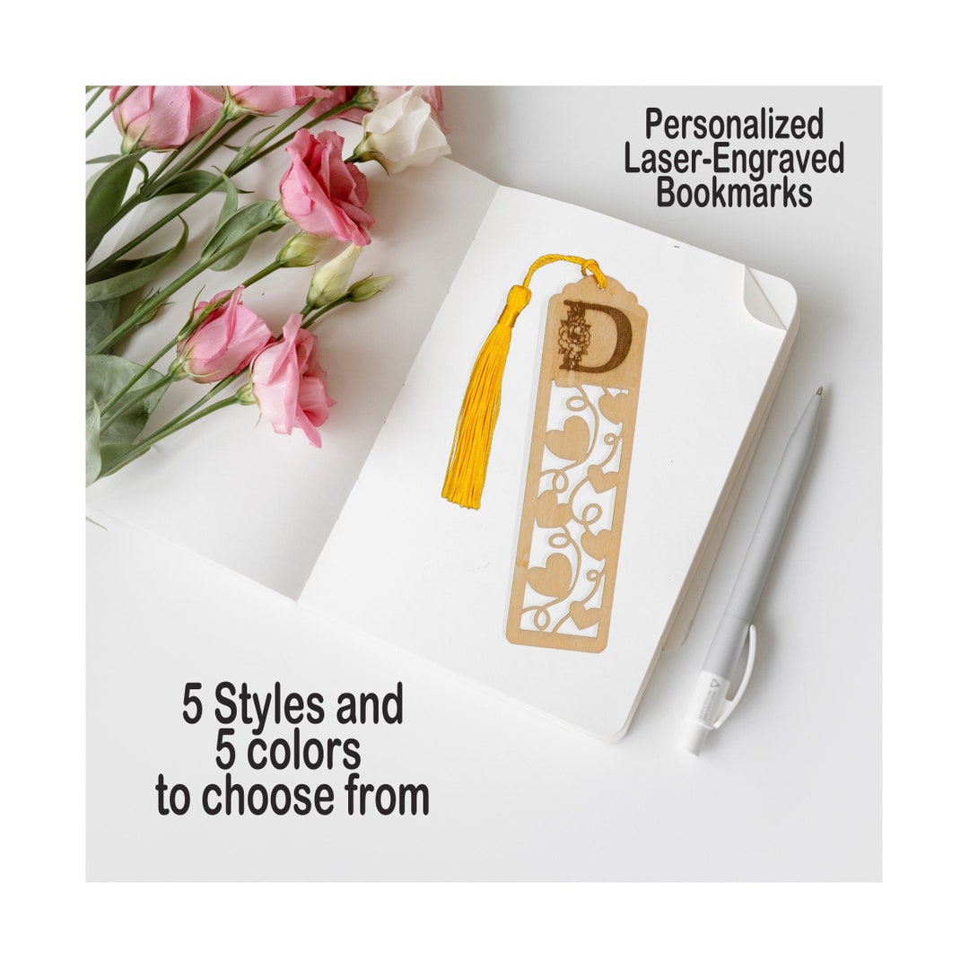 Custom Wood Bookmark With Tassel | Personalized Wooden Bookmark | Laser ...