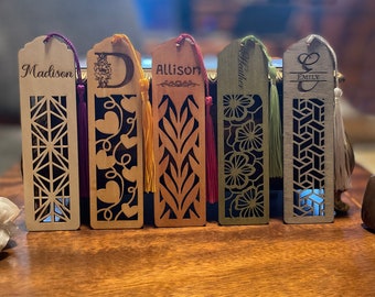 Custom Wood Bookmark with Tassel | Personalized Wooden Bookmark | Engraved Bookmark | Gift For Her | Reader Gift | Unique Bookmark