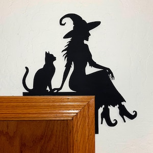 Halloween Door Corner Hanger | Witch and Cat Door Corner | Halloween Door Trim | Halloween Door Decor | Halloween Home Decor | Reversible
