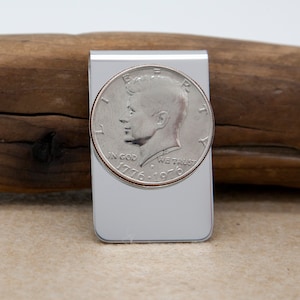 Kennedy Bicentennial (1776-1976) Half Dollar Money Clip | Bicentennial Money Clip | John F Kennedy Memorial Money Clip