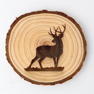 Deer Coaster Set | Housewarming Gift | Birthday Gift | Father&#39;s Day Gift | Cabin Gift | Outdoorsman Gift | Nature Lover Gift | Wood Slice
