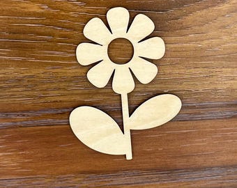 Flower | Unfinished Laser Cut Wood Shape - 1/8" thick | Flower Cutout | Daisy Cutout | Craft Flower | Wooden Flower | Spring Flower