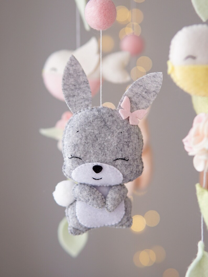 Woodland Animals Baby Mobile Girl. Nursery Crib Decor. Baby Etsy