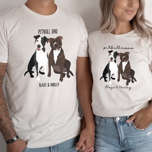 Personalized Pitbull Dog Tshirt, Custom Dog Shirt, Gift for Dog Dad, Pitty Dad, Dad Tshirt, Customizable Bully Breed Tshirt, Staffy Tshirt