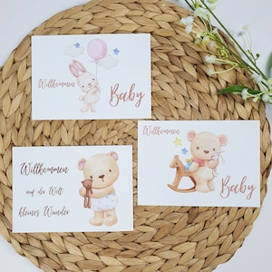 Geboortekaartje baby | Welkom Babykaart | Geboortekaart meisje jongen neutraal | Cadeaubon geboorte | Levering Zwitserland Duitsland