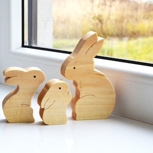 Hase Familie Hase Laser Cut Ostern Miniatur Papa Mama und Baby Hase