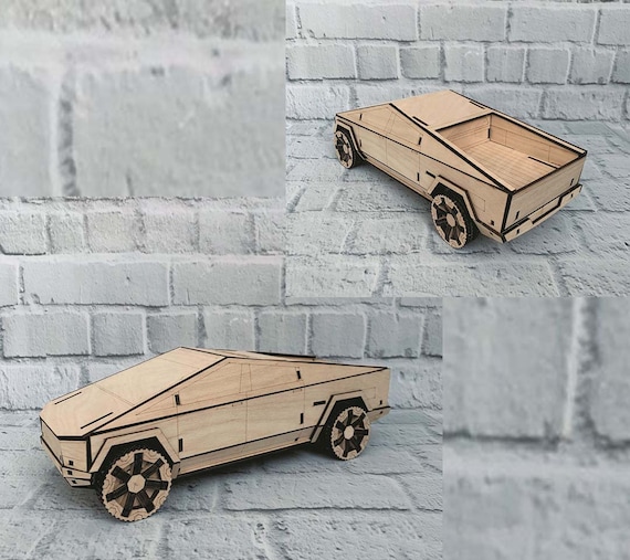 Tesla Laser Cut Tesla Cybertruck SVG for Cnc 3d Puzzle Electric
