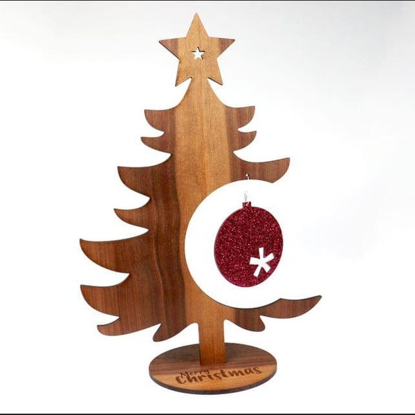 Archivo SVG de árbol de Navidad de pie para corte por láser