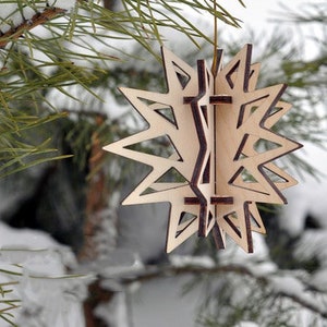3D Ornament SVG na Boże Narodzenie - Płatek śniegu lub Gwiazda