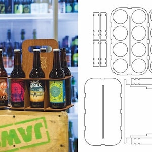 Pojemnik na butelki Bear Bottle Box SVG Laserowo Wycinany Plik Cyfrowy