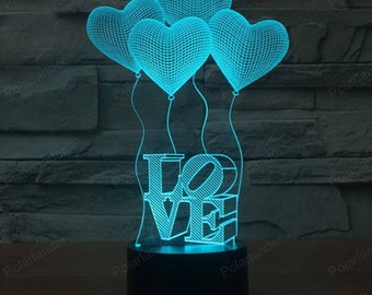 Kärlek LED-lampa SVG-fil, Hjärtan Illusionsljus (Digital Nedladdning)
