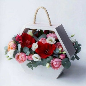 フラワーバスケット SVG 花用ボックス レーザーカット