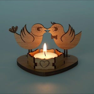 Porta-velas Bird Lovers Arquivo de corte a laser SVG