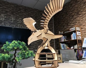 Eagle 3d Puzzle Vector Laser Cut Eagle Model for 6mm material