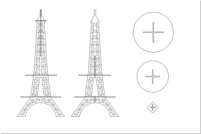 Eiffel Tower Cupcake Stand SVG Laser Cnc Birthday Wedding Etsy