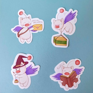 Moogle Stickers - Final Fantasy and Kingdom Hearts inspired Waterproof Vinyl Mog Stickers