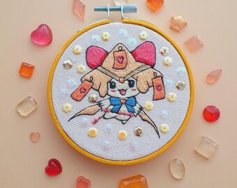 Sailor Jirachi Embroidery Hoop – Pokemon Sailor Moon Crossover