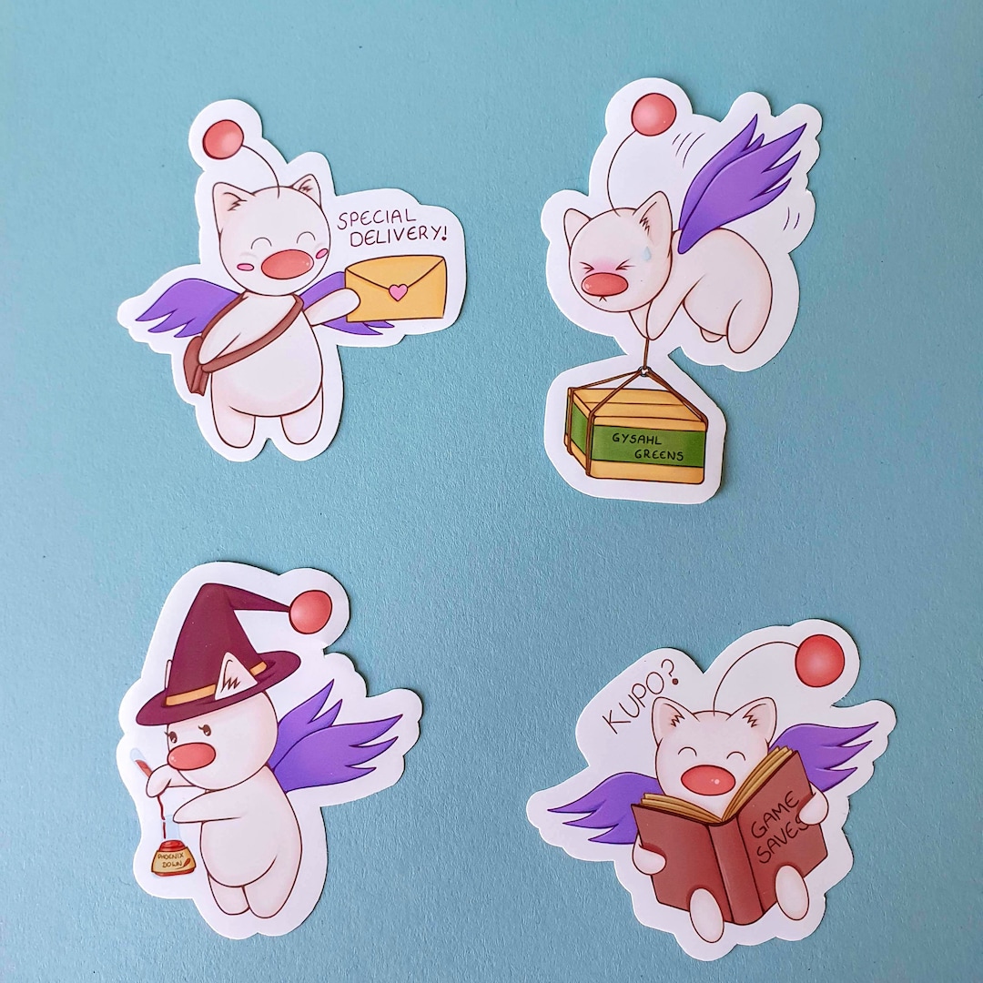 Moogle Stickers - Final Fantasy and Kingdom Hearts Inspired Waterproof ...
