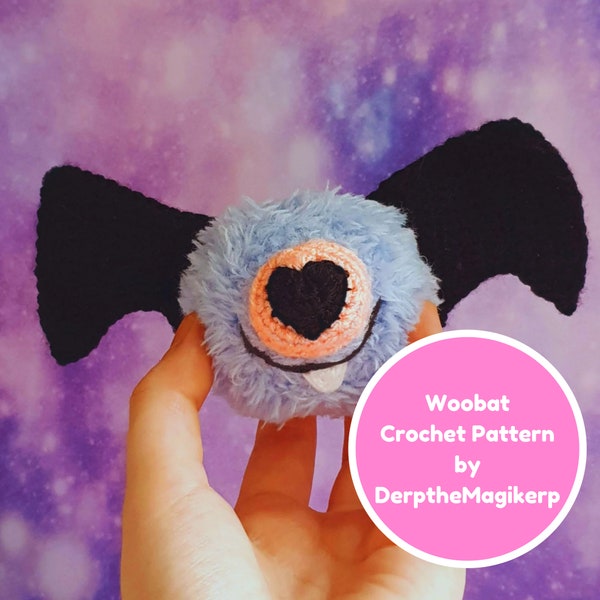 Woobat Amigurumi Crochet Pattern - PDF File - Pokemon inspired tutorial