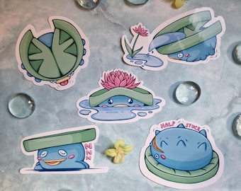 Lotad stickers - Pokemon inspired Waterproof Vinyl Stickers