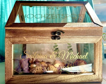 Wedding post box * for cash gifts and wedding cards, personalized - approx. 19 x 15 x 18.5 cm *Eye-catcher at every wedding*