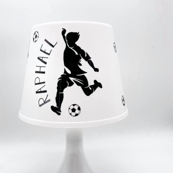 Tischlampe, Kinderlampe "GOAL- Fussball" mit Namen, Fussballer mit Comic "Goal", Teenager, tolle Geschenkidee, Geburtstag, Feierlichkeiten