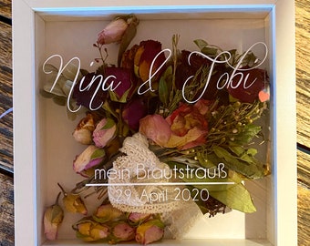 *Personalized* Background Selectable *Great Gift Idea*Forever many fonts available Your bridal bouquet in the frame