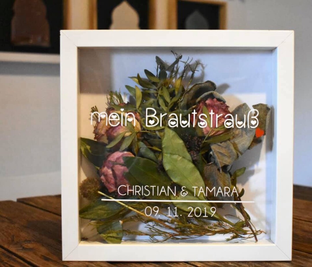 Mi ramo de novia marco de imagen marco 3D 25x25 personalizado idea de  regalo de boda de la novia de nacimiento dama de honor vacaciones Navidad -   España