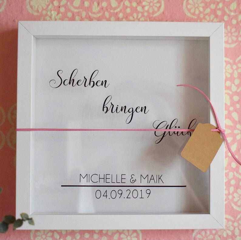 Scherben bringen Glück Bilderrahmen für den Polterabend Etsy.de