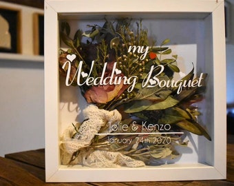 Wedding Bouquet Flower Frame** - with personal data and different fonts, eigenes Design möglich, tolle Geschenkidee und Erinnerung
