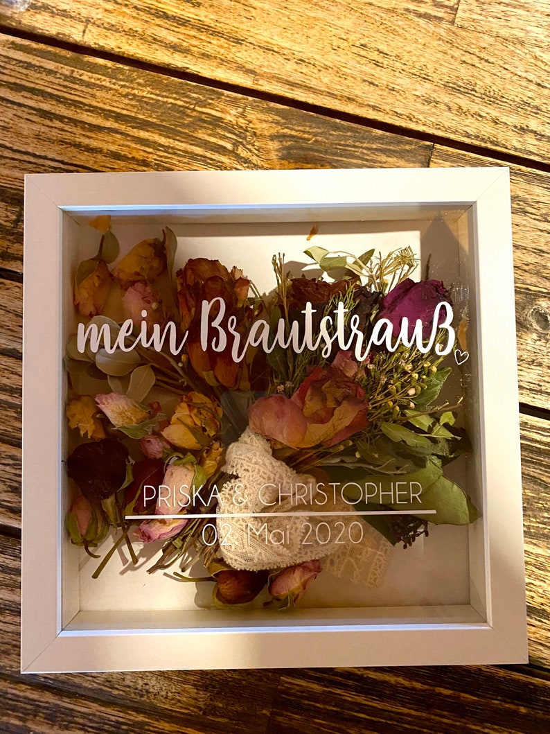 *Personalized* Background Selectable *Great Gift Idea*Forever many fonts available Your bridal bouquet in the frame