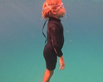 Selective HA 2.5mm Yamamoto Neoprene Baby, Toddler and Kids Long Sleeve Shorty Wetsuit in Black Onyx
