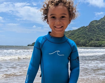 Selective HA 2.5mm Yamamoto Neoprene Baby, Toddler and Kids Long Sleeve Shorty Wetsuit in Azure Blue