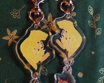 Agumon + Greymon linked Acrylic Charm - Digimon Adventure 01