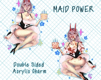 Maid Power - Double Sided Acrylic Charm