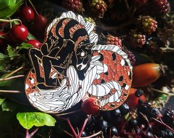 Hippocampus Hard Enamel pin, Koi fish, Mythology Pin