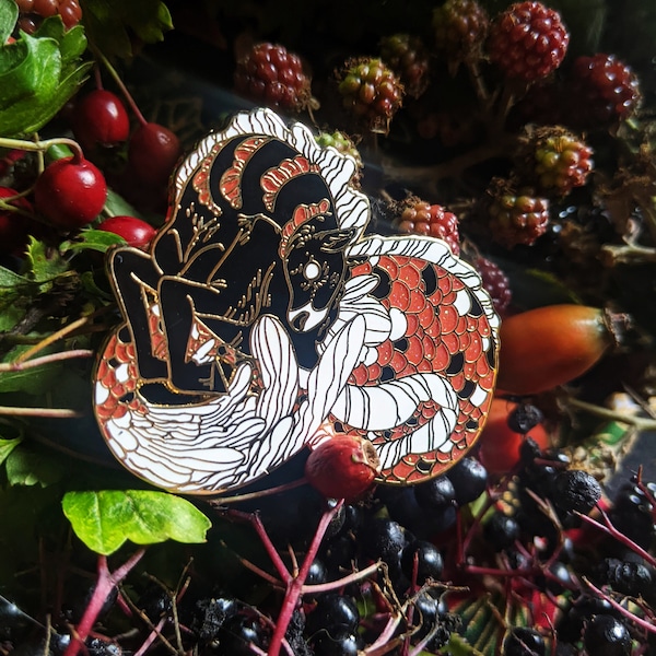 Hippocampus Hard Enamel pin, Koi fish, Mythology Pin