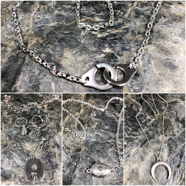 Chaîne et fermoir/pendentif original, plusieurs modèles au choix