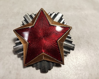 Tito's Red Star Badge - Yugoslavian Army JNA Pin 1980's