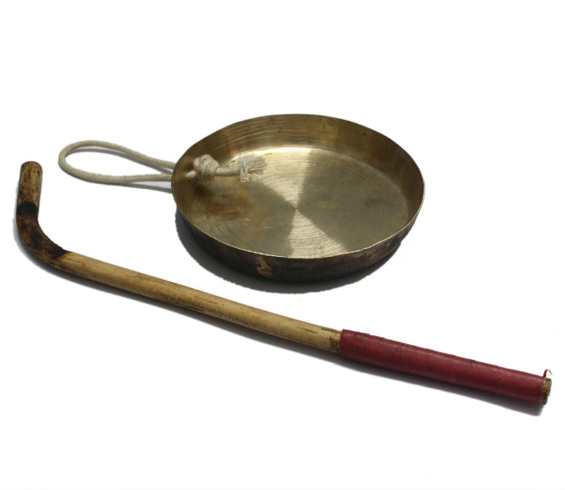 Handmade Brass Gong Bell Kansa Thali Indian Musical Etsy
