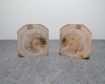 Zwei Baumscheiben , Balkenscheiben, Holzscheiben ,Holz ,Holzdeko, Stirnholz, Fichte, Rechteck, Klein