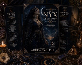 Nyx Spellbook, 28 Spells & Rituals, Greek Goddess of Night Grimoire, Book of Shadows, Dreamwork Intuition Witchcraft, Printable PDF