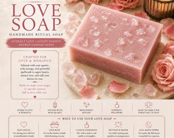 Head Over Heels In Love With Me Soap With Spell. Use in rituals for an ex lover, obtain a commitment, marriage proposal, attract twin flame.