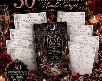 Divine Love Timeline Workbook, Quantum Code Manifestation Numbers, Love Journal PDF, Relationship Healing Printables, Vision Board, Download