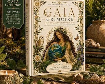 Gaia Grimoire Printable Goddess Workbook, Earth Mother Ritual Journal, Altar Kit, Oracle Cards, Book of Shadows Pages Digital Canva Download